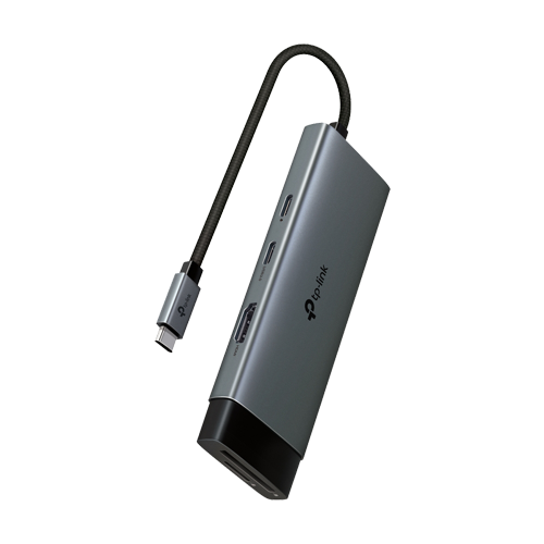 Hub USB-C 7-in-1, Power Delivery 100W, HDMI, Cititor carduri, Transfer date - TP-Link UH7020C SafetyGuard Surveillance