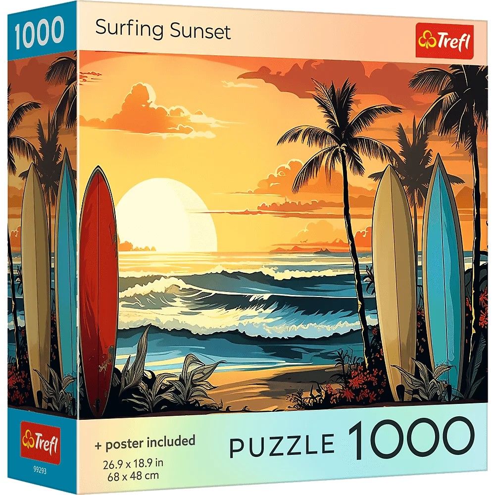 PUZZLE TREFL 1000 COLECTIA SUA APUS DE SOARE PENTRU SURF POSTER INCLUS SuperHeroes ToysZone