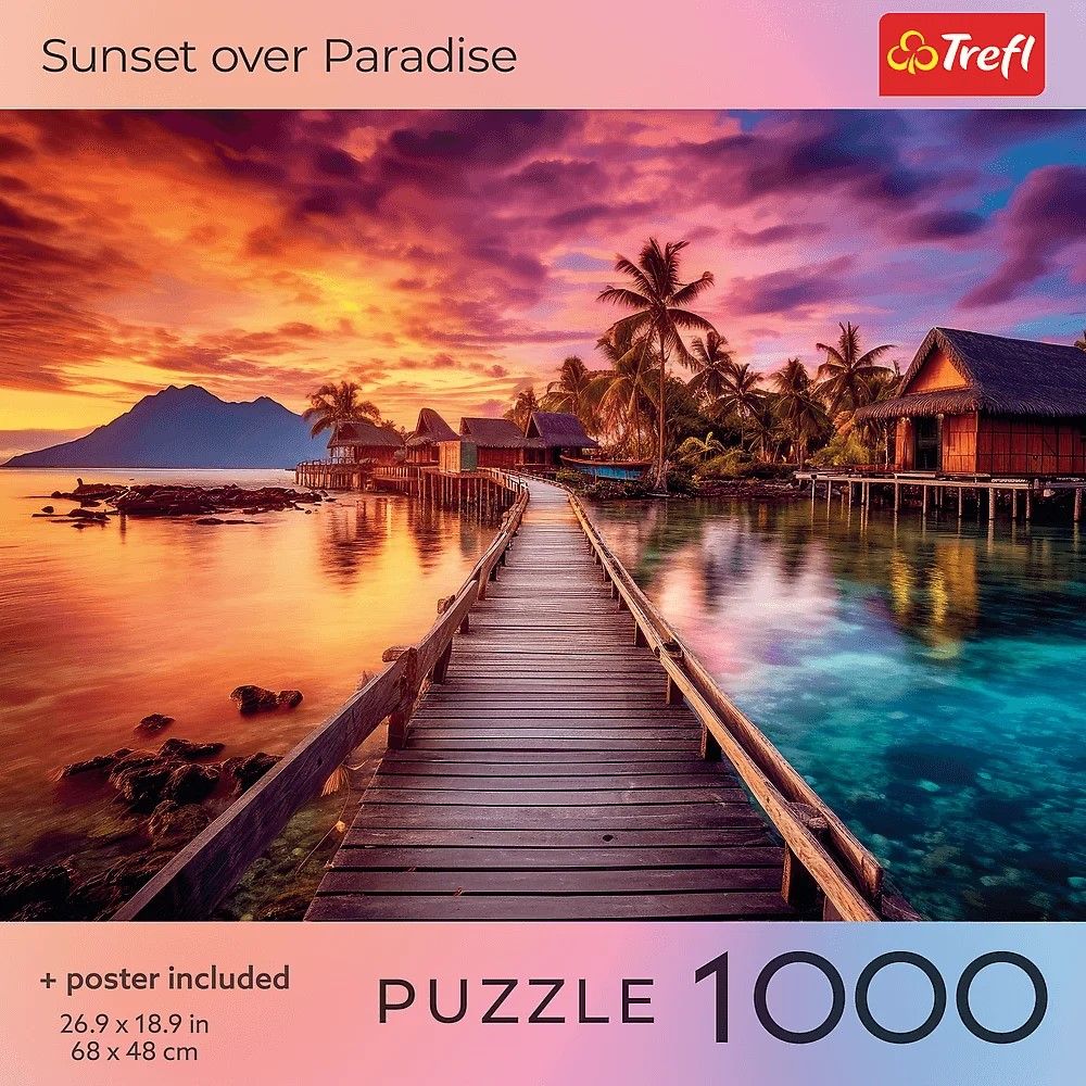 PUZZLE TREFL 1000 COLECTIA SUA APUS DE SOARE PESTE PARADIS POSTER INCLUS SuperHeroes ToysZone