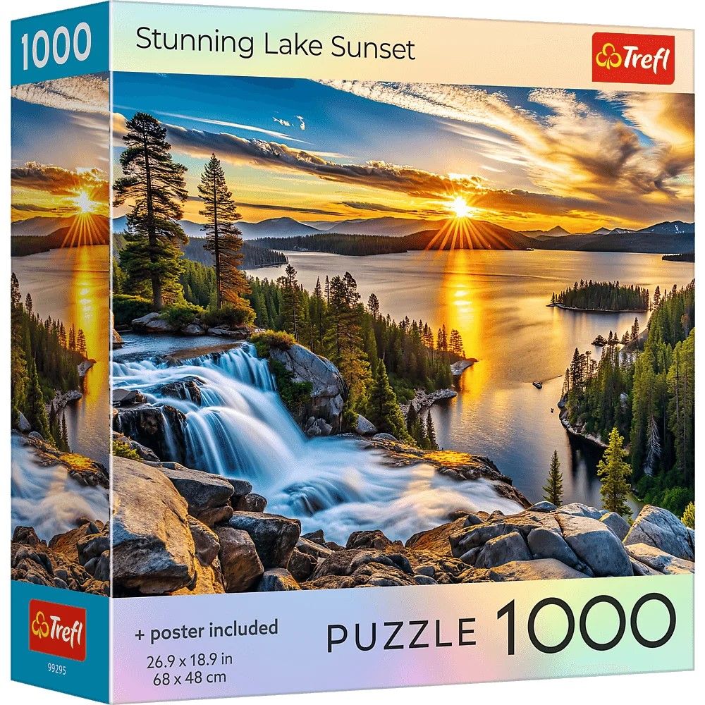 PUZZLE TREFL 1000 COLECTIA SUA APUS DE SOARE UIMITOR LA LAC POSTER INCLUS SuperHeroes ToysZone