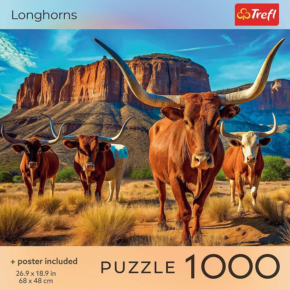 PUZZLE TREFL 1000 COLECTIA SUA LONGHORNS POSTER INCLUS SuperHeroes ToysZone