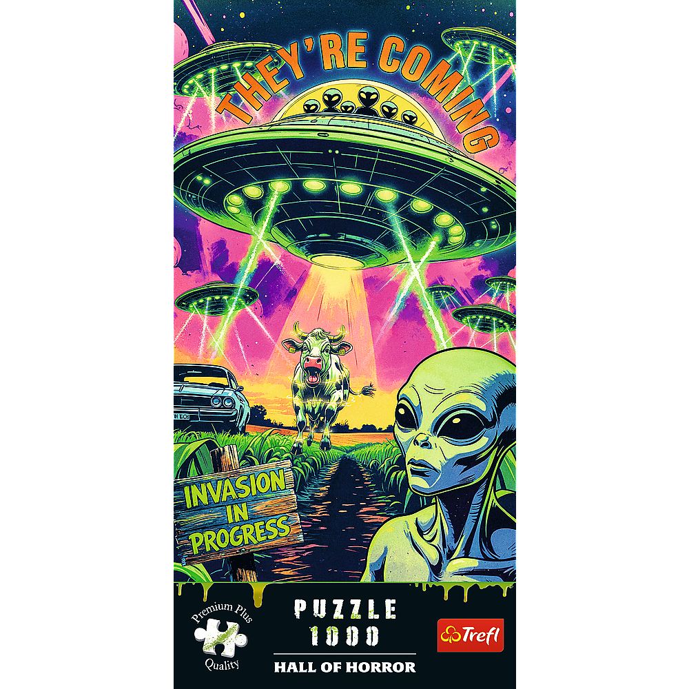 PUZZLE TREFL 1000 PREMIUM PLUS SALA GROAZEI OZN-URI SuperHeroes ToysZone