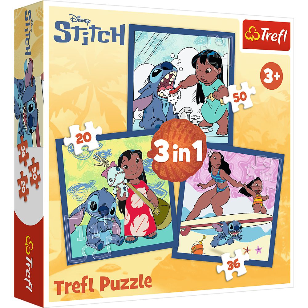 PUZZLE TREFL 3IN1 DISNEY STITCH ORA STITCH SuperHeroes ToysZone