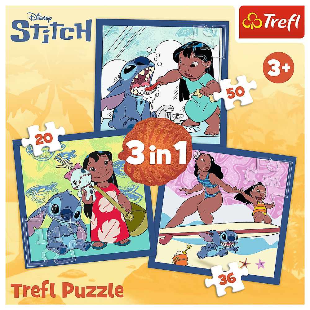 PUZZLE TREFL 3IN1 DISNEY STITCH ORA STITCH SuperHeroes ToysZone