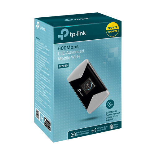 Router portabil 4G, Wi-Fi 5, Micro SIM, microSD, Baterie 3000 mAh - TP-Link M7650 SafetyGuard Surveillance