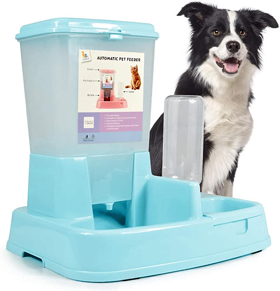 Distribuitor de alimente si apa pentru animale, 2in1, culoare Albastru FAVLine Selection