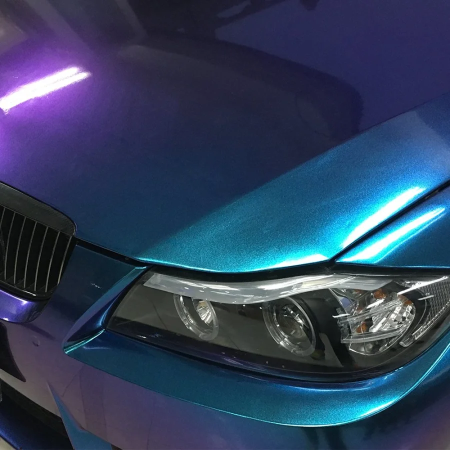 Folie auto Cameleon Albastru/Violet pentru colantare integrala, Termoplastica, cu tehnologie 