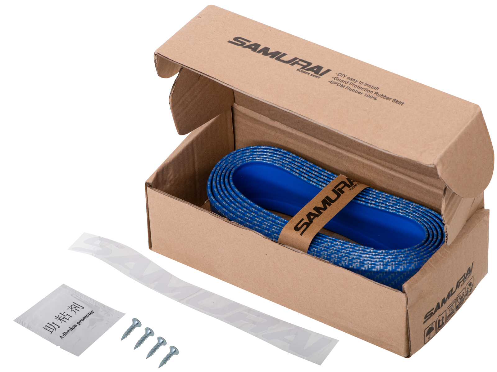 Protectie spoiler, prelungire bara fata/spate din cauciuc, culoare CARBON Albastru FAVLine Selection