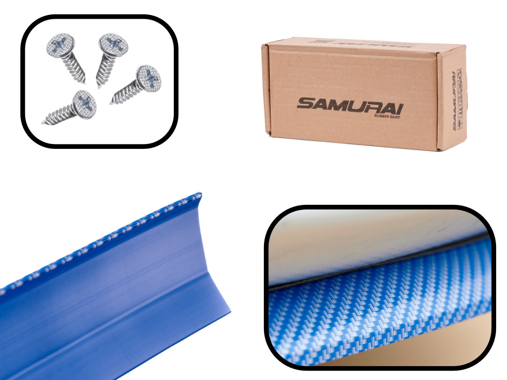 Protectie spoiler, prelungire bara fata/spate din cauciuc, culoare CARBON Albastru FAVLine Selection