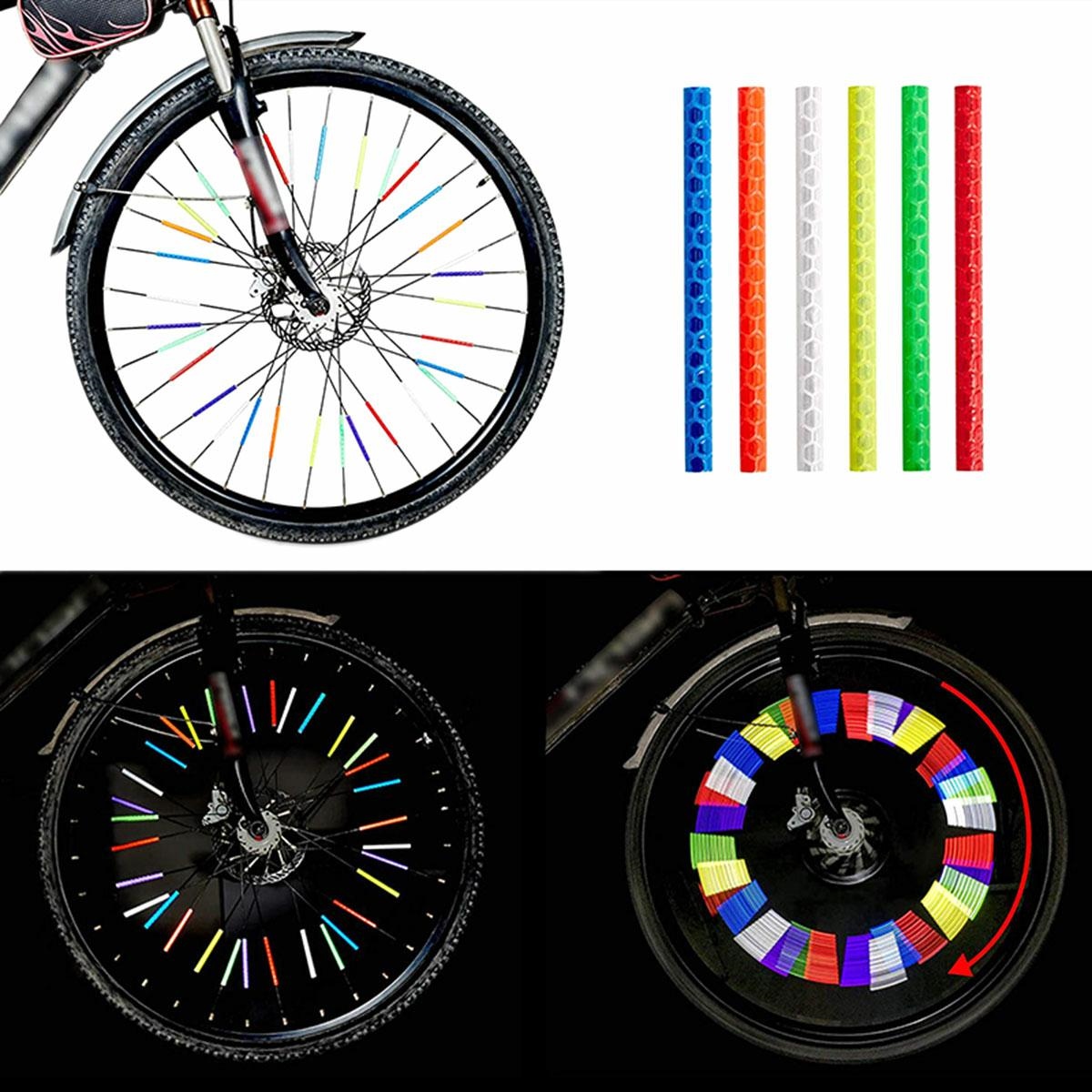 Set 12 ornamente din material reflectorizant pentru spite bicicleta, culoare verde FAVLine Selection