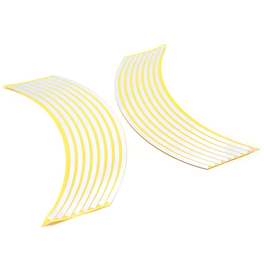 Set 16 inele din autocolant pentru jante culoare Alb Lucios FAVLine Selection