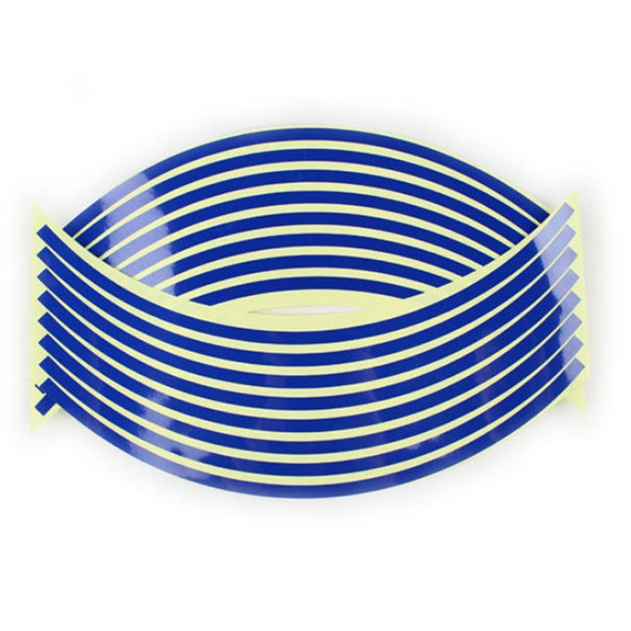 Set 16 inele din autocolant pentru jante culoare Albastru Lucios FAVLine Selection