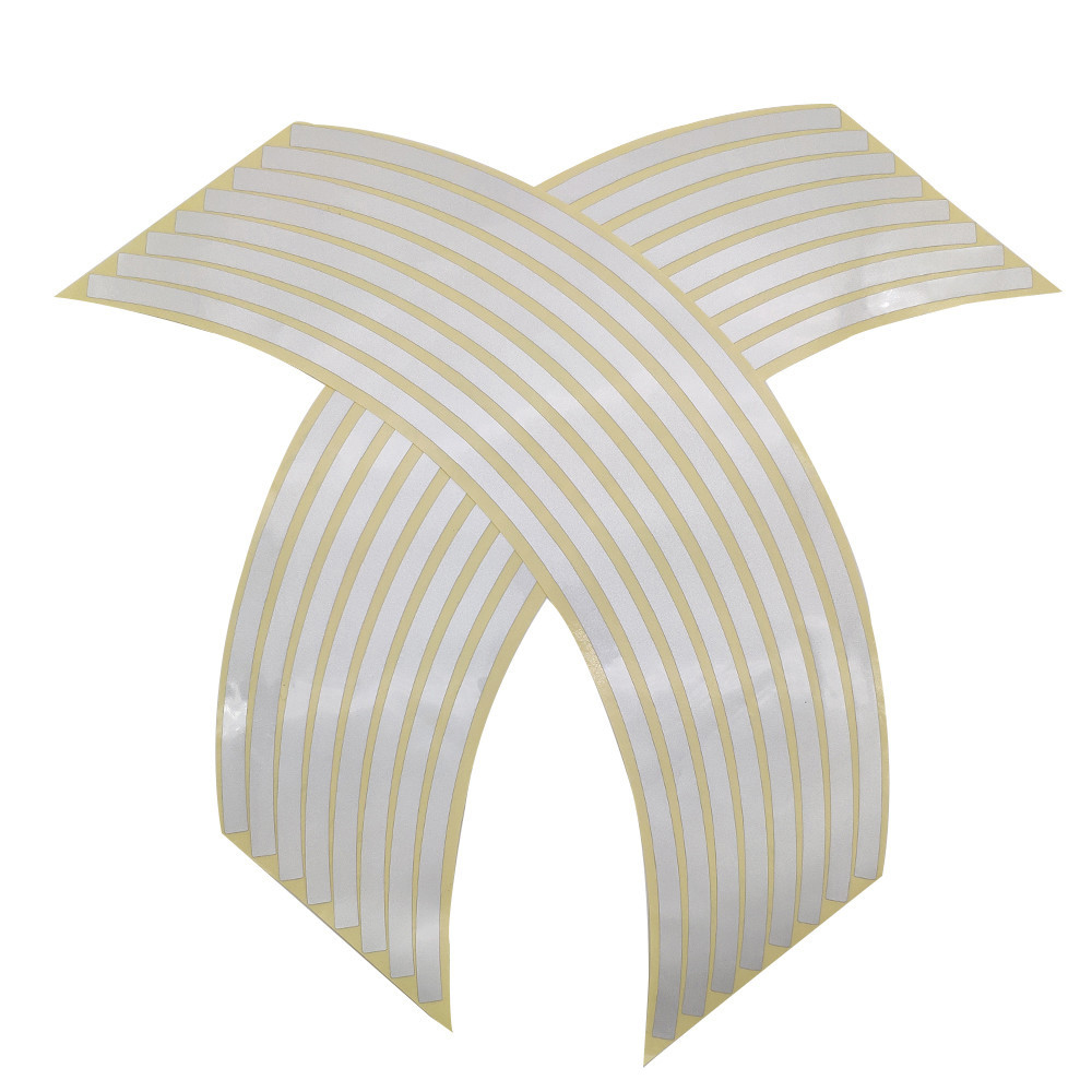 Set 16 inele din autocolant pentru jante culoare Argintiu Lucios FAVLine Selection