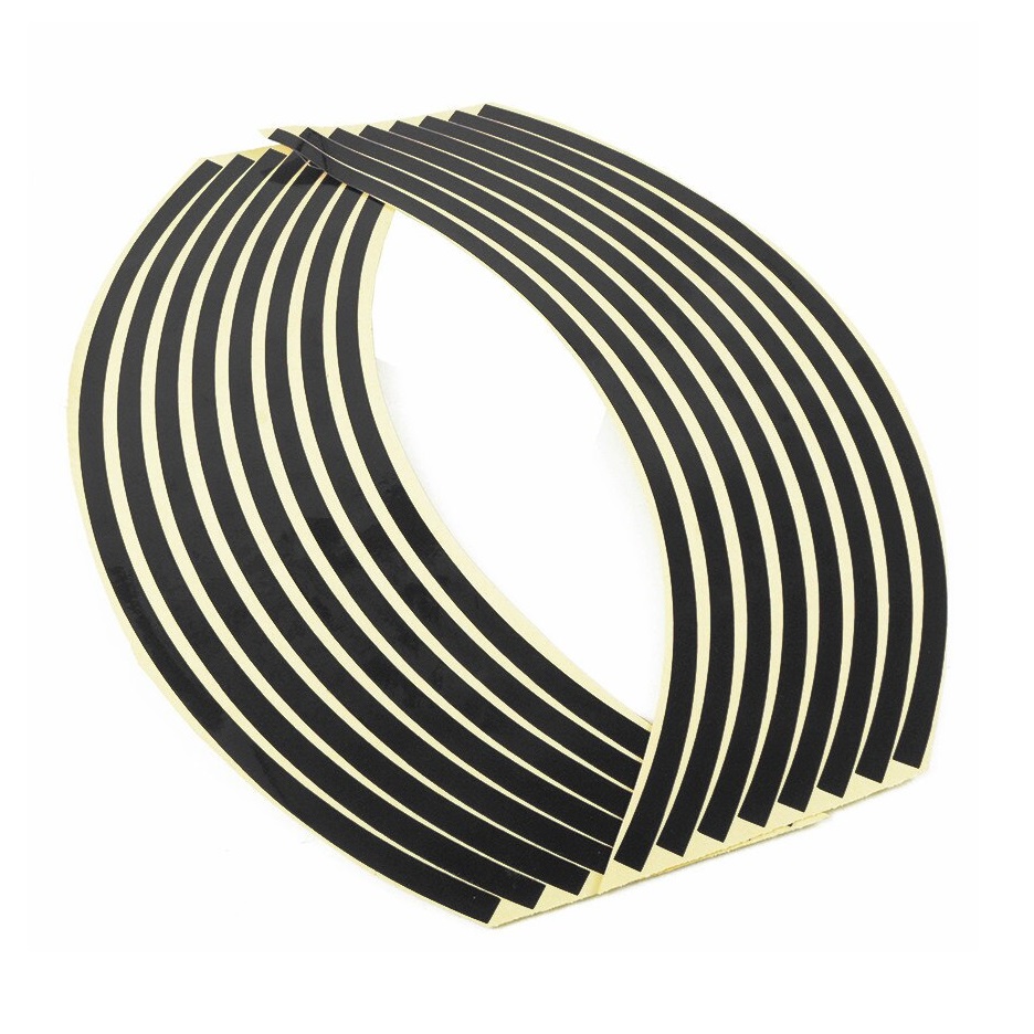 Set 16 inele din autocolant pentru jante culoare Negru Lucios FAVLine Selection