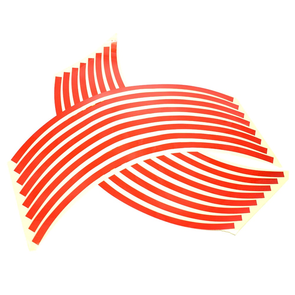 Set 16 inele din autocolant pentru jante culoare Rosu Lucios FAVLine Selection