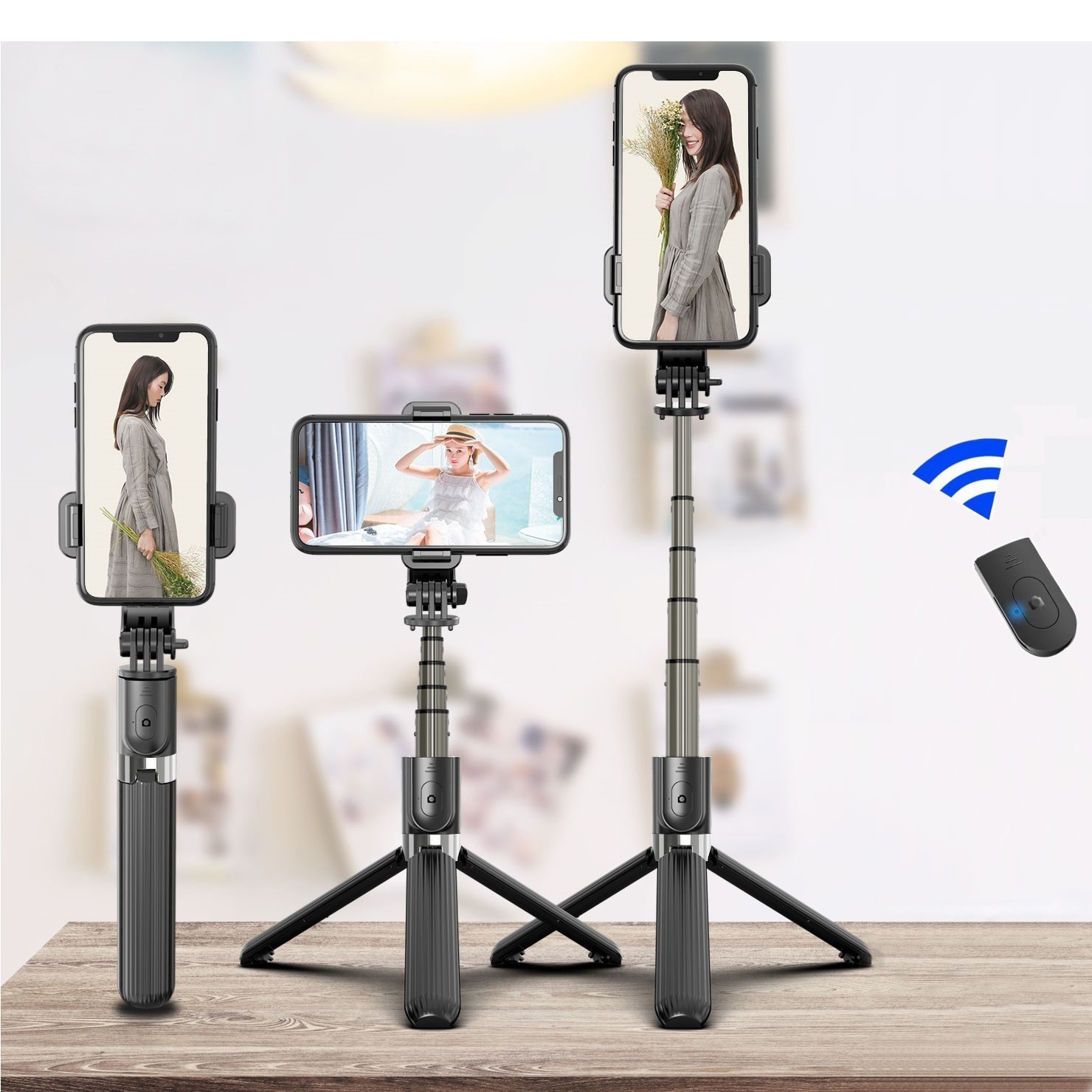 Set 3in1, Selfie Stick cu Lampa LED si Trepied, conectare Bluetooth, alimentare USB FAVLine Selection