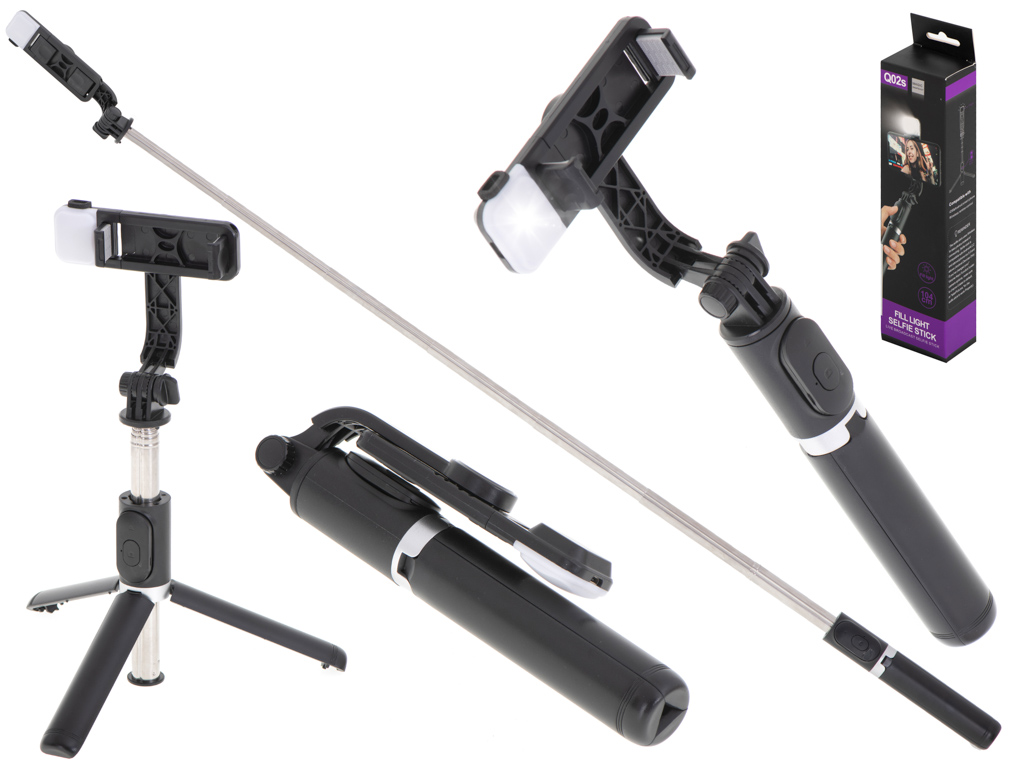 Set 3in1, Selfie Stick cu Lampa LED si Trepied, conectare Bluetooth, alimentare USB FAVLine Selection