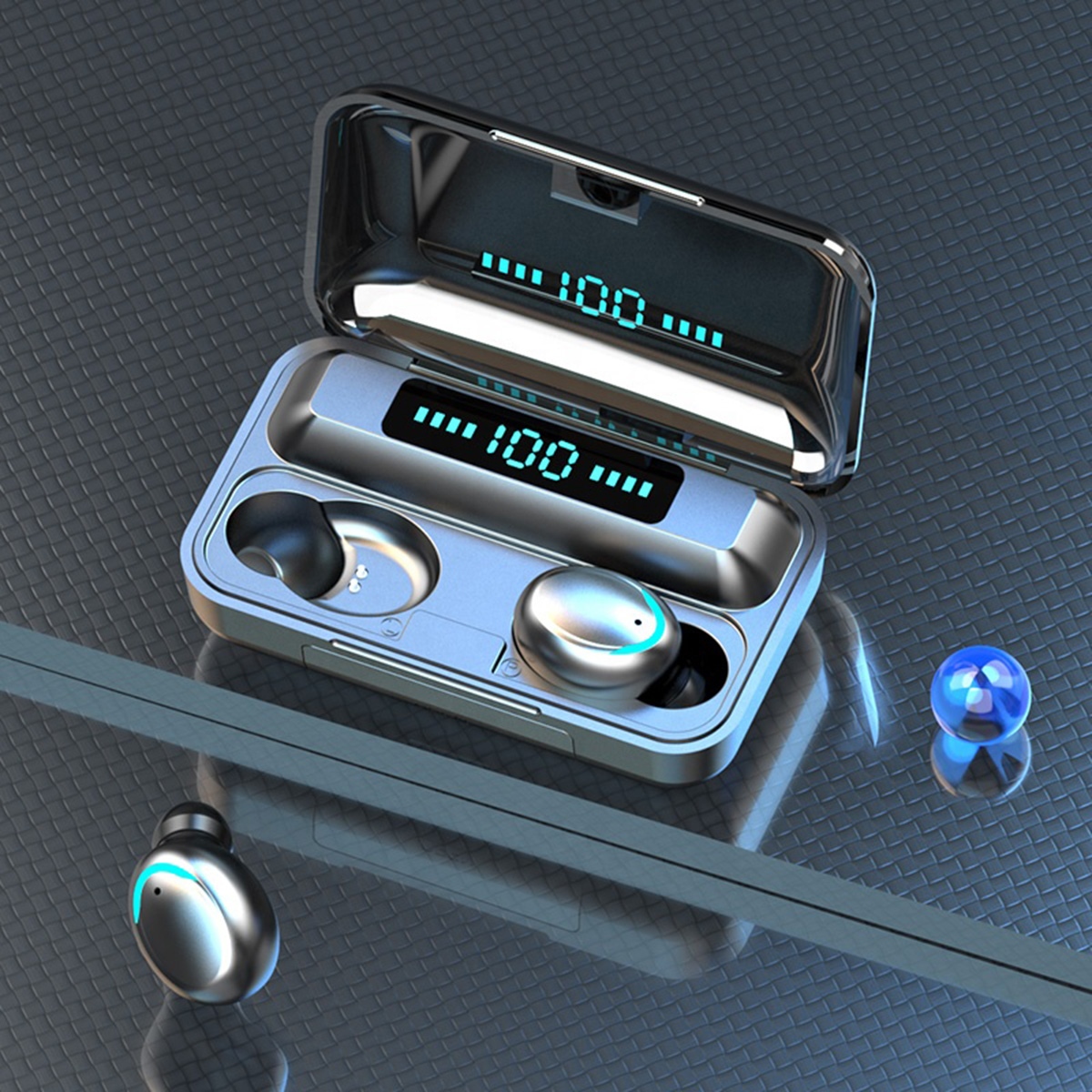 Casti fara fir TWS Ear Drops F9 cu statie de andocare/incarcare FAVLine Selection