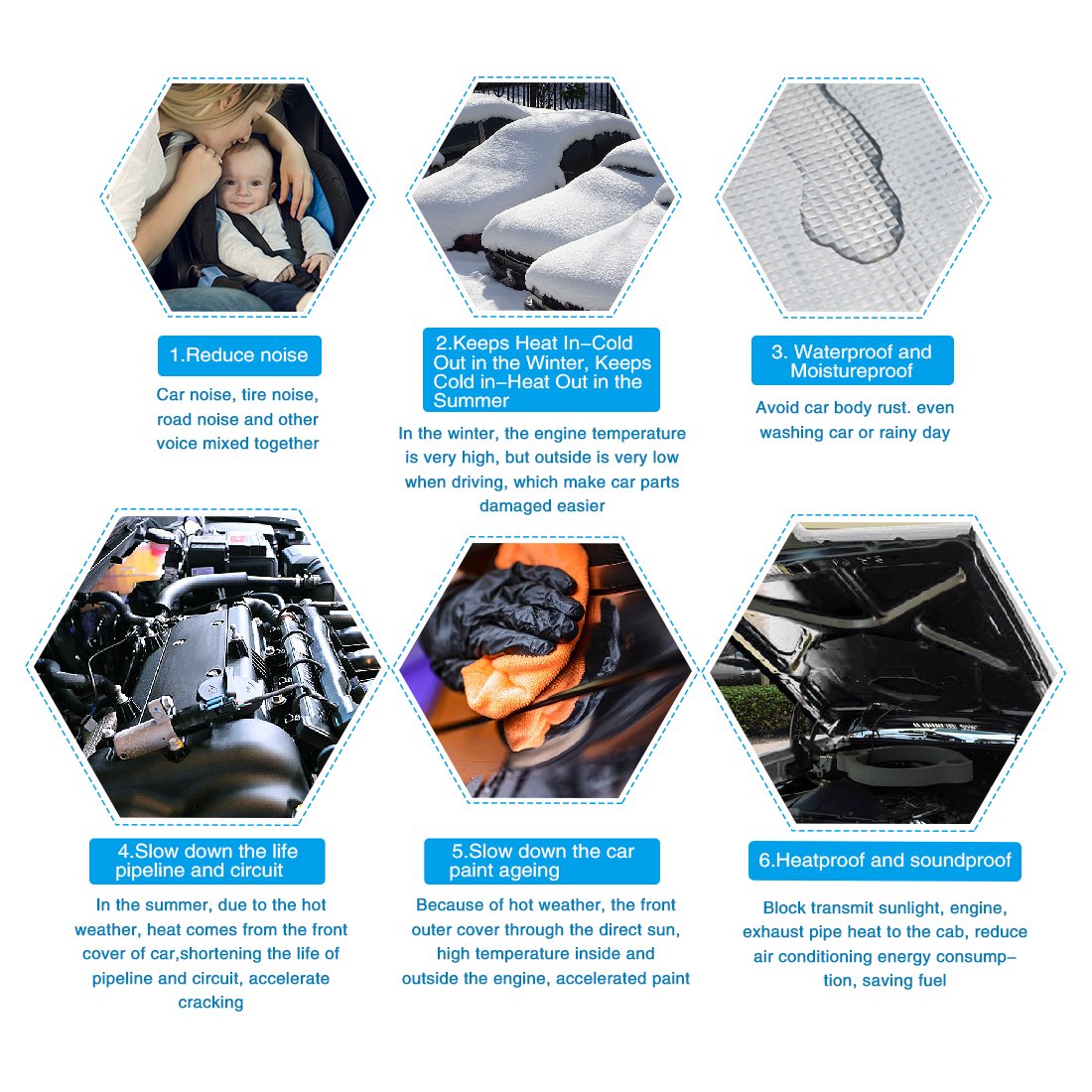 Material insonorizant auto cu strat din aluminiu, dimensiune 100cm x 100 cm x 6mm FAVLine Selection