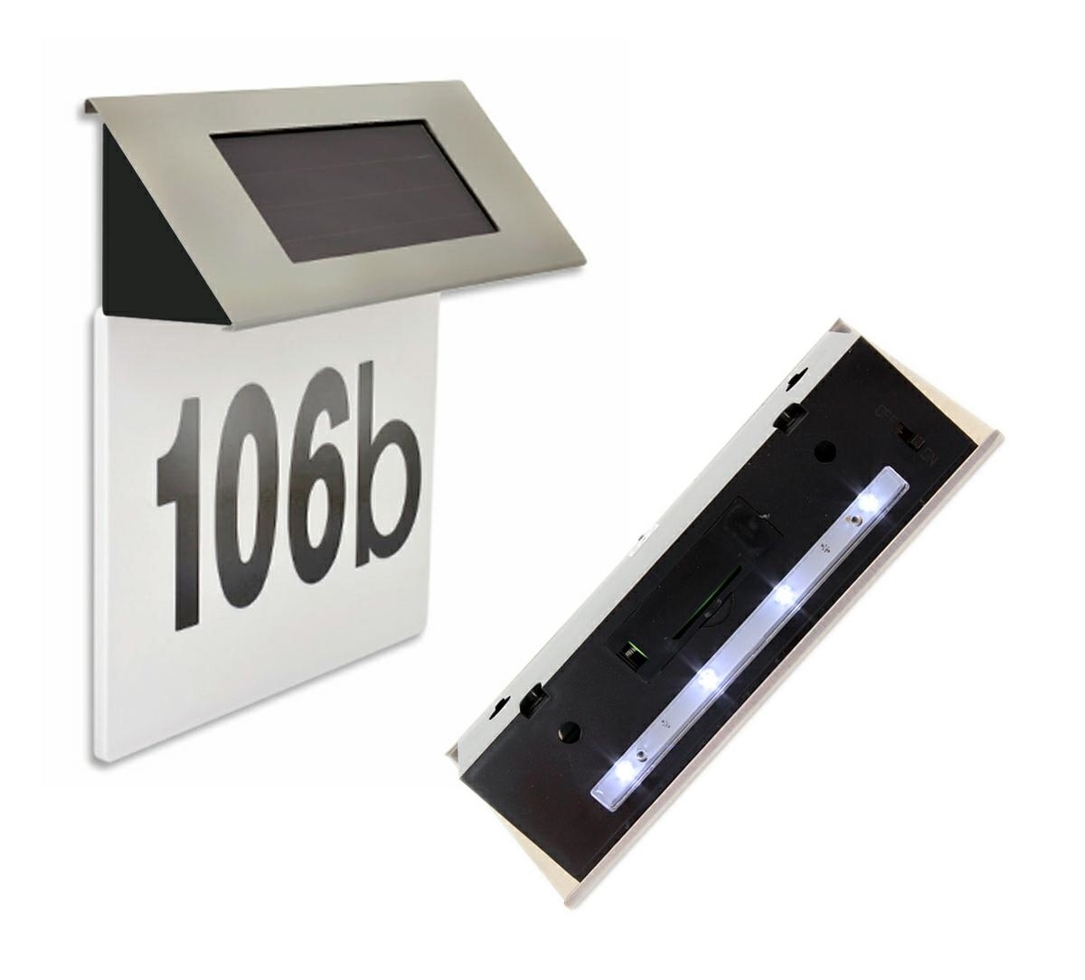 Placa numar casa iluminata LED, incarcare solara, carcasa din INOX FAVLine Selection