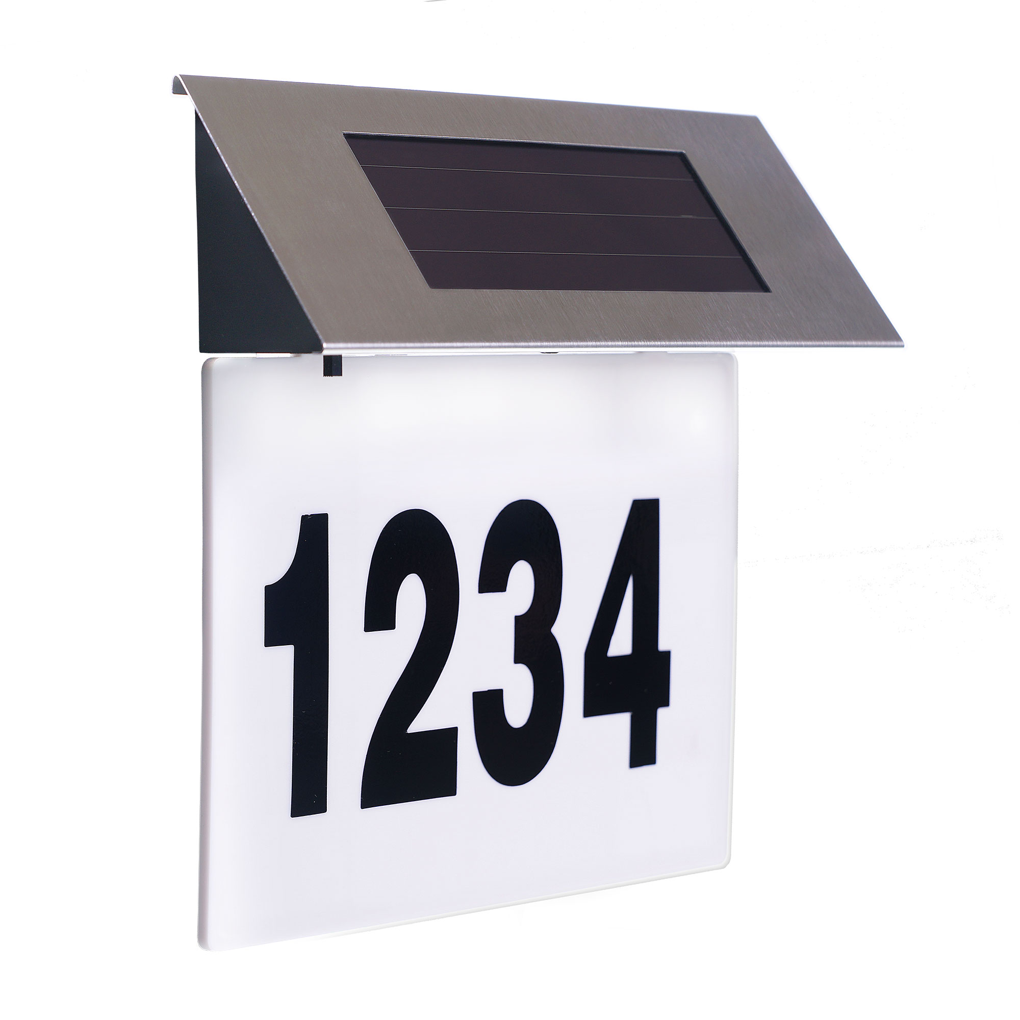 Placa numar casa iluminata LED, incarcare solara, carcasa din INOX FAVLine Selection