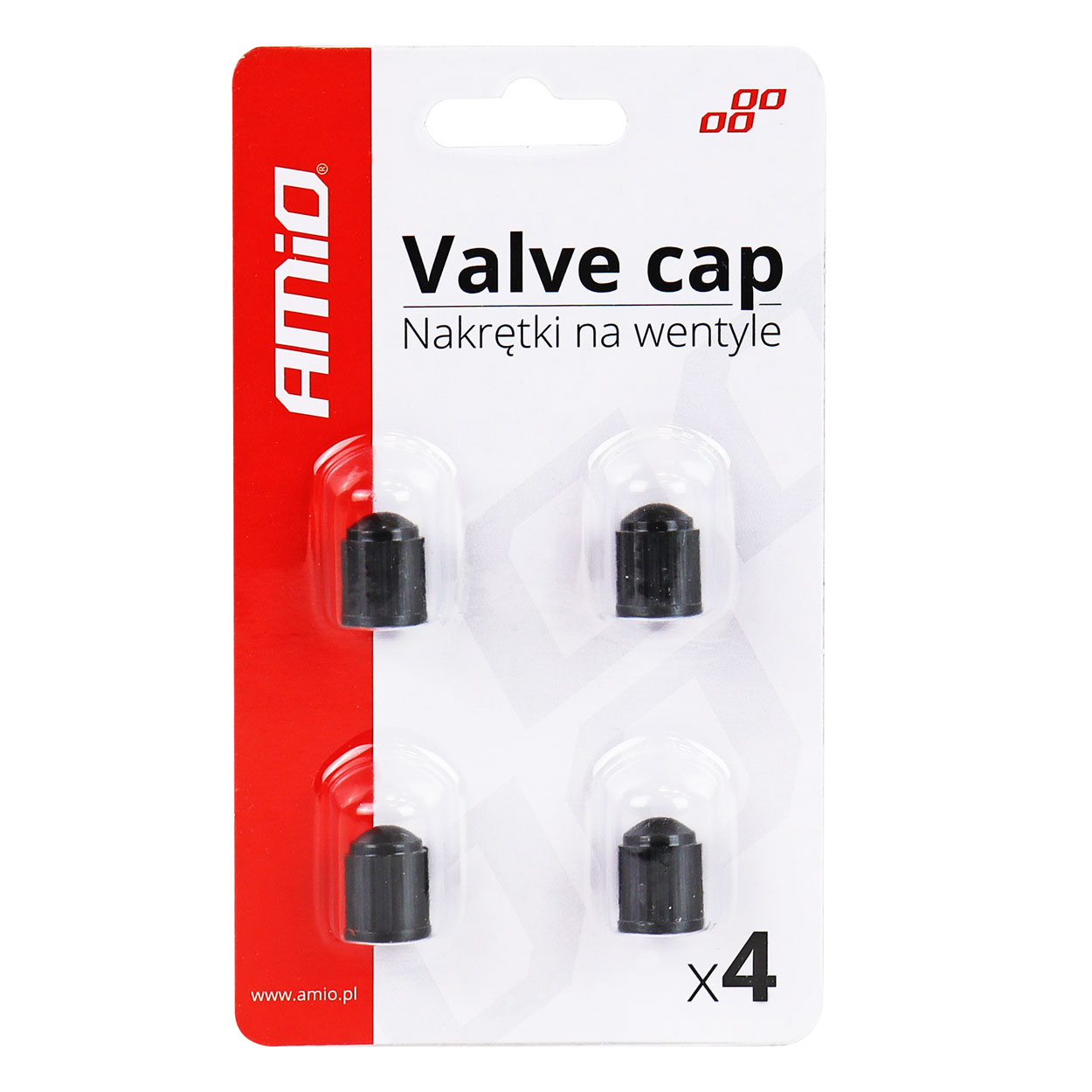 Set 4 capacele auto din plastic pentru ventil, culoare Neagra FAVLine Selection