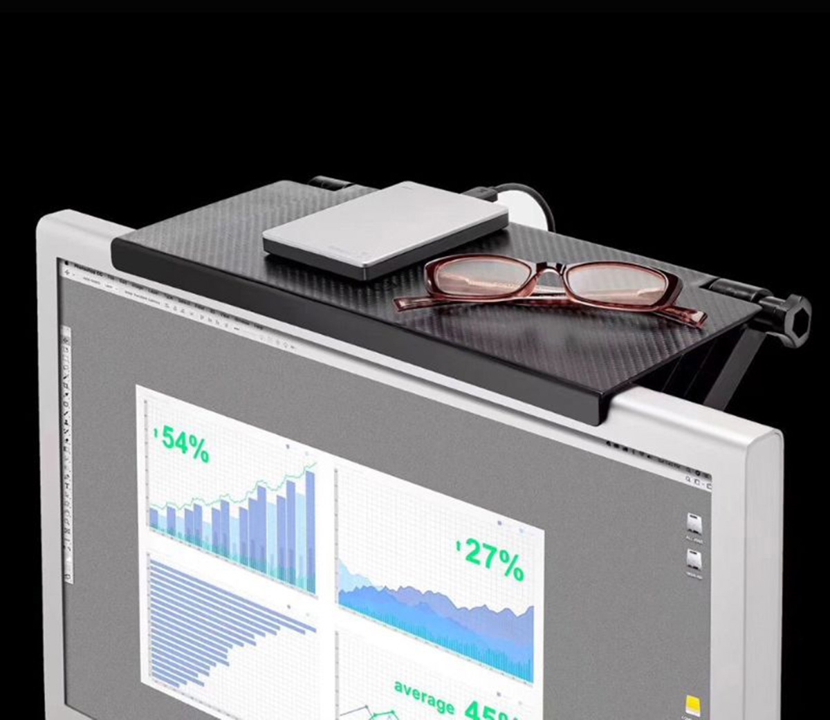 Etajera TV / Monitor din ABS, reglabila, dimensiune 33 x 16.5 cm FAVLine Selection