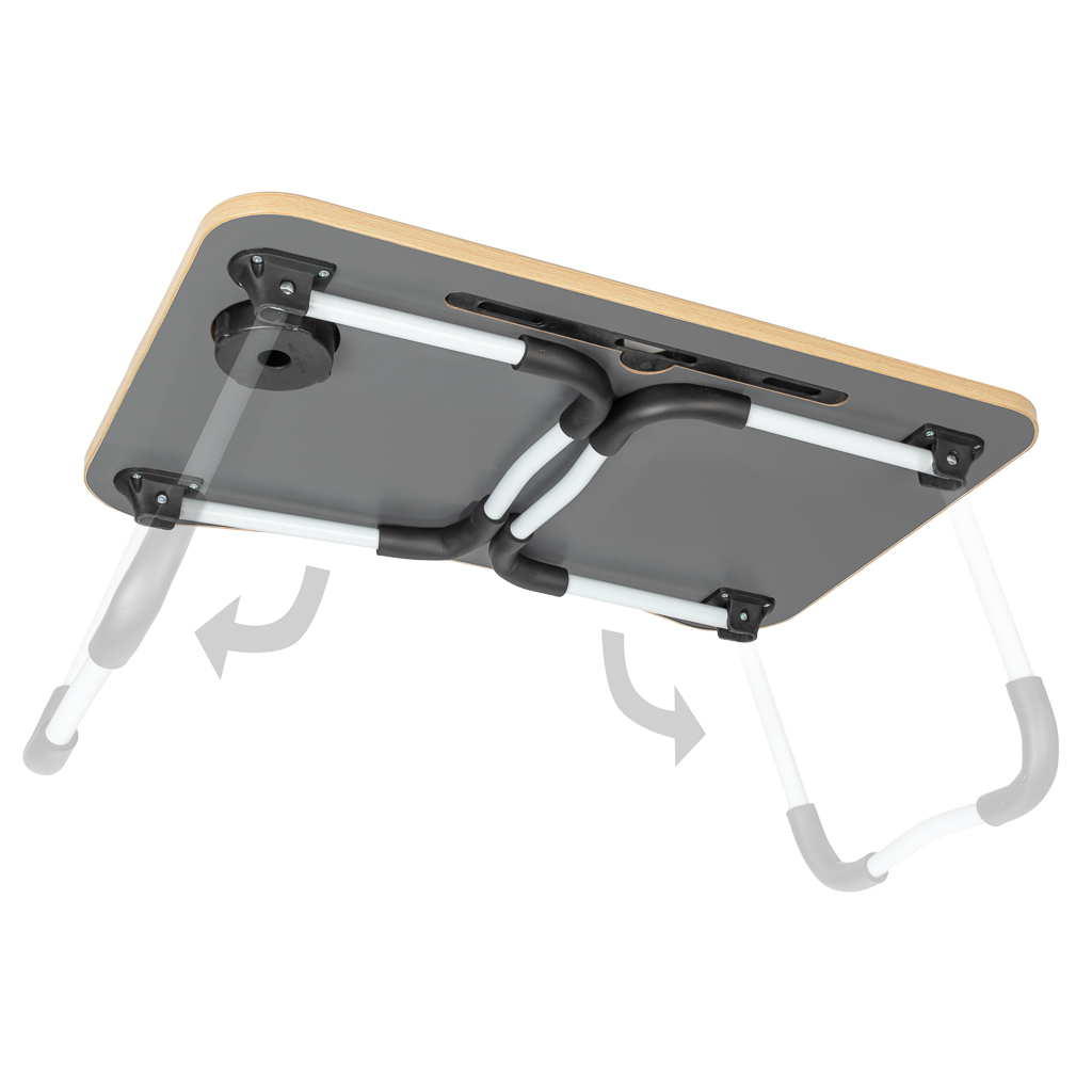 Masa pentru Laptop plianta din MDF, dimensiune 60 x 39,5 cm, cu suport pahar si telefon FAVLine Selection