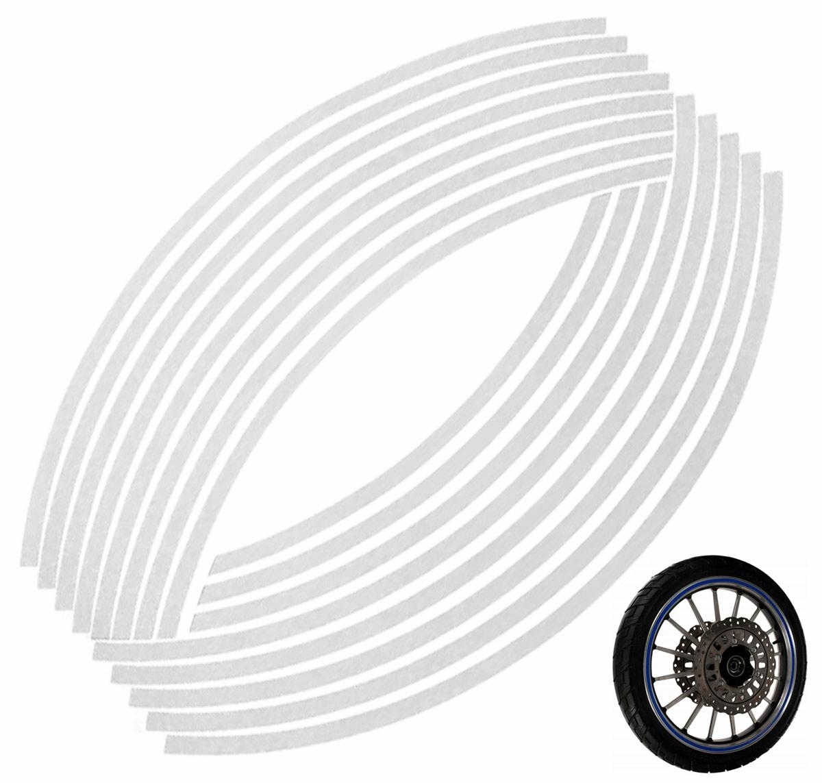 Set 16 ornamente Reflectorizante pentru jante auto, moto, culoare Argintiu FAVLine Selection