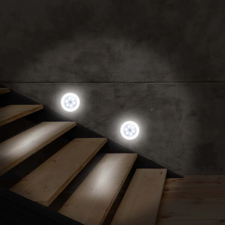 Set 6 Lampi LED Wireless, autoadezive, cu telecomanda, pentru iluminat scari sau mobilier FAVLine Selection