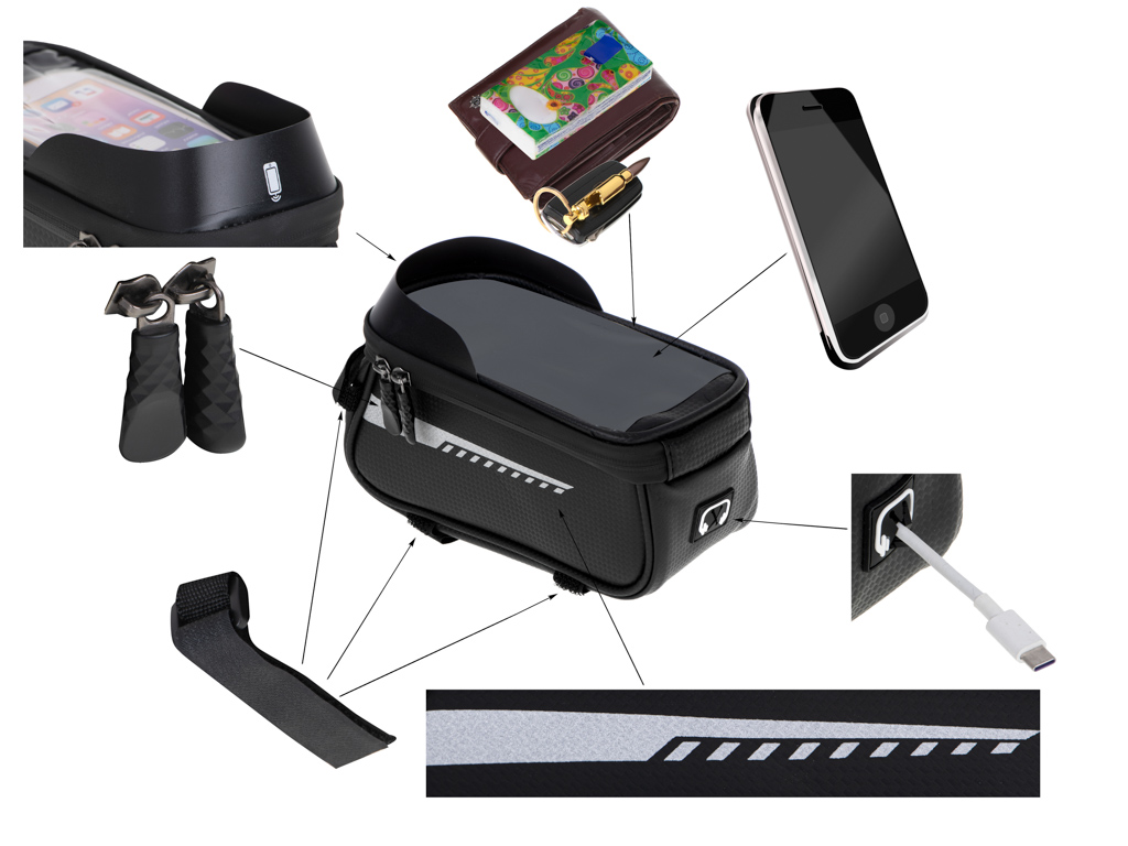 Suport Telefon IMPERMEABIL tip Geanta, montaj pe Motocicleta sau Bicicleta FAVLine Selection