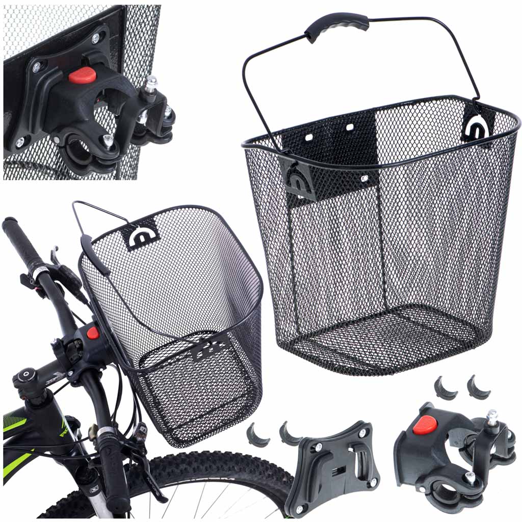 Cos metalic pentru bicicleta cu maner, demontabil, conceput pentru a fi montat in partea din fata FAVLine Selection