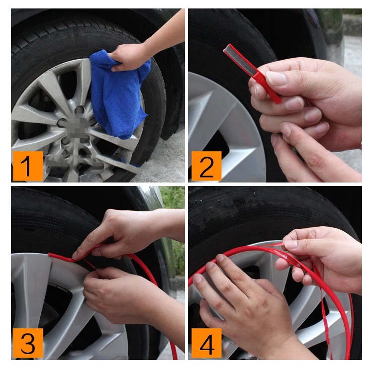 Inele de protectie si decor jante, adezive, din plastic flexibil - ALBASTRU FAVLine Selection