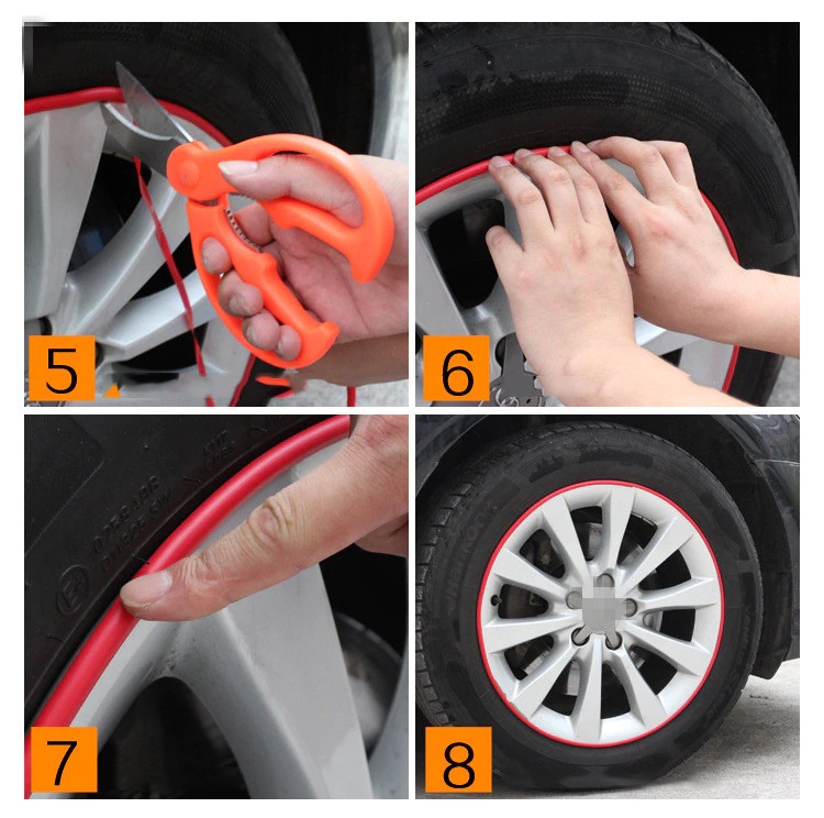 Inele de protectie si decor jante, adezive, din plastic flexibil - ALBASTRU FAVLine Selection