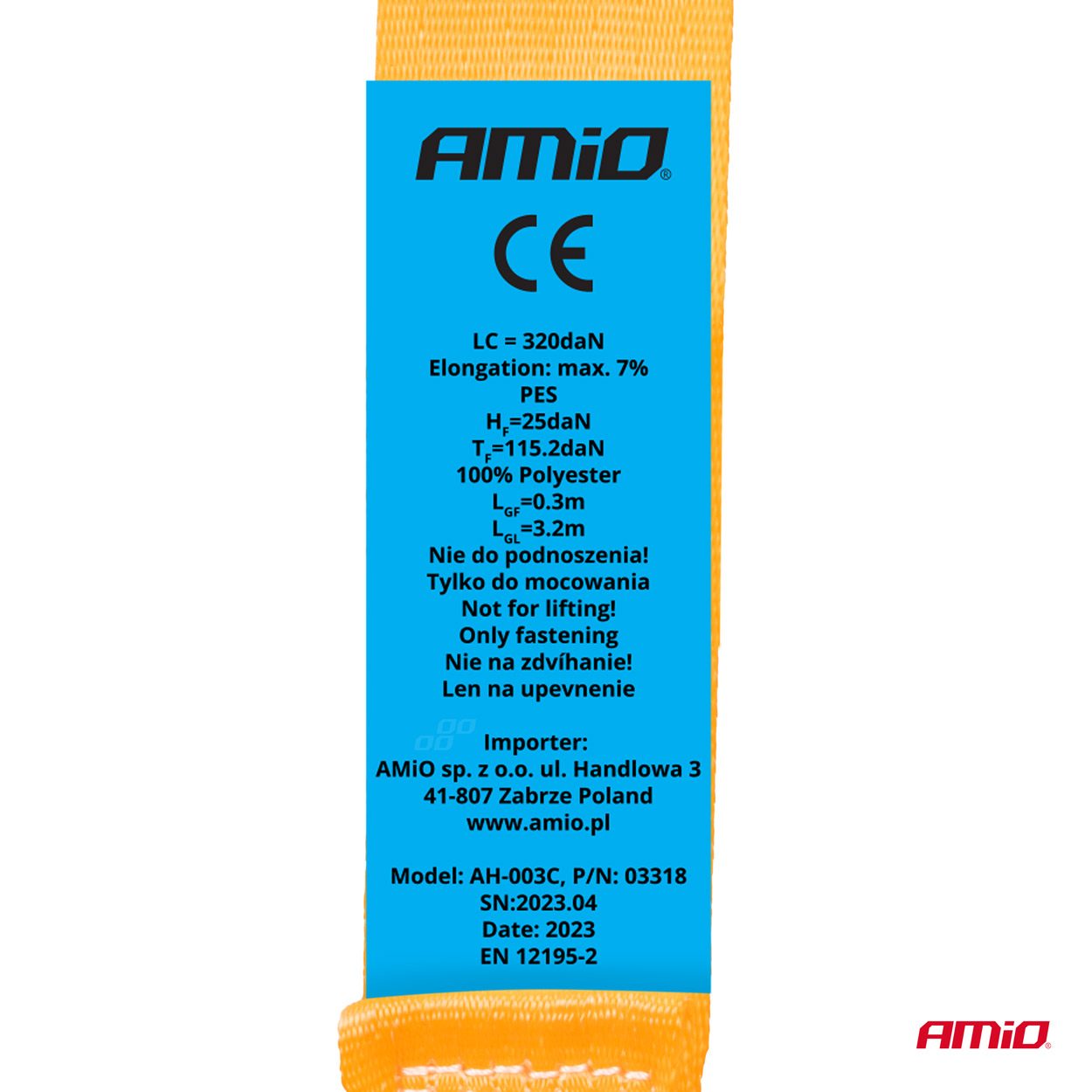 Chinga de asigurare marfa cu retractare automata, 640kg, dimensiune 25mm x 3,5m, model S-TYPE, AVX-AM03318 FAVLine Selection