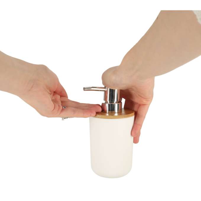 Set Elegant pentru baie format din 6 piese, ABS + lemn, culoare alb/maro FAVLine Selection