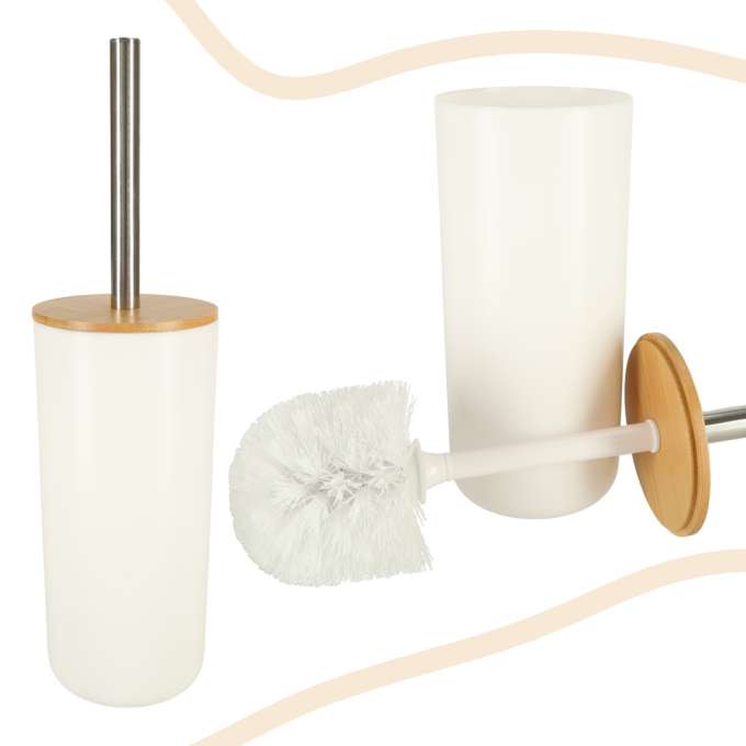 Set Elegant pentru baie format din 6 piese, ABS + lemn, culoare alb/maro FAVLine Selection