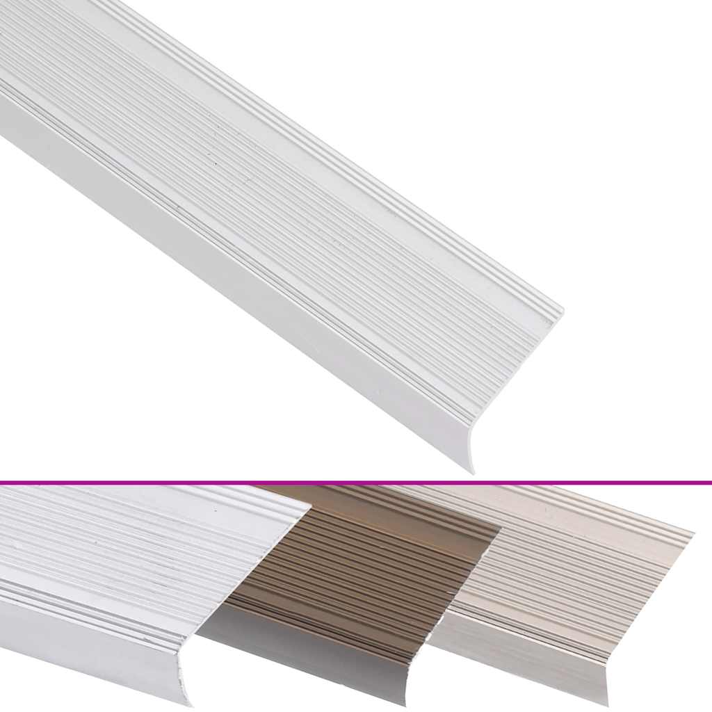 Profile trepte în formă de L, 15 buc, argintiu, 90 cm, aluminiu GartenMobel Dekor