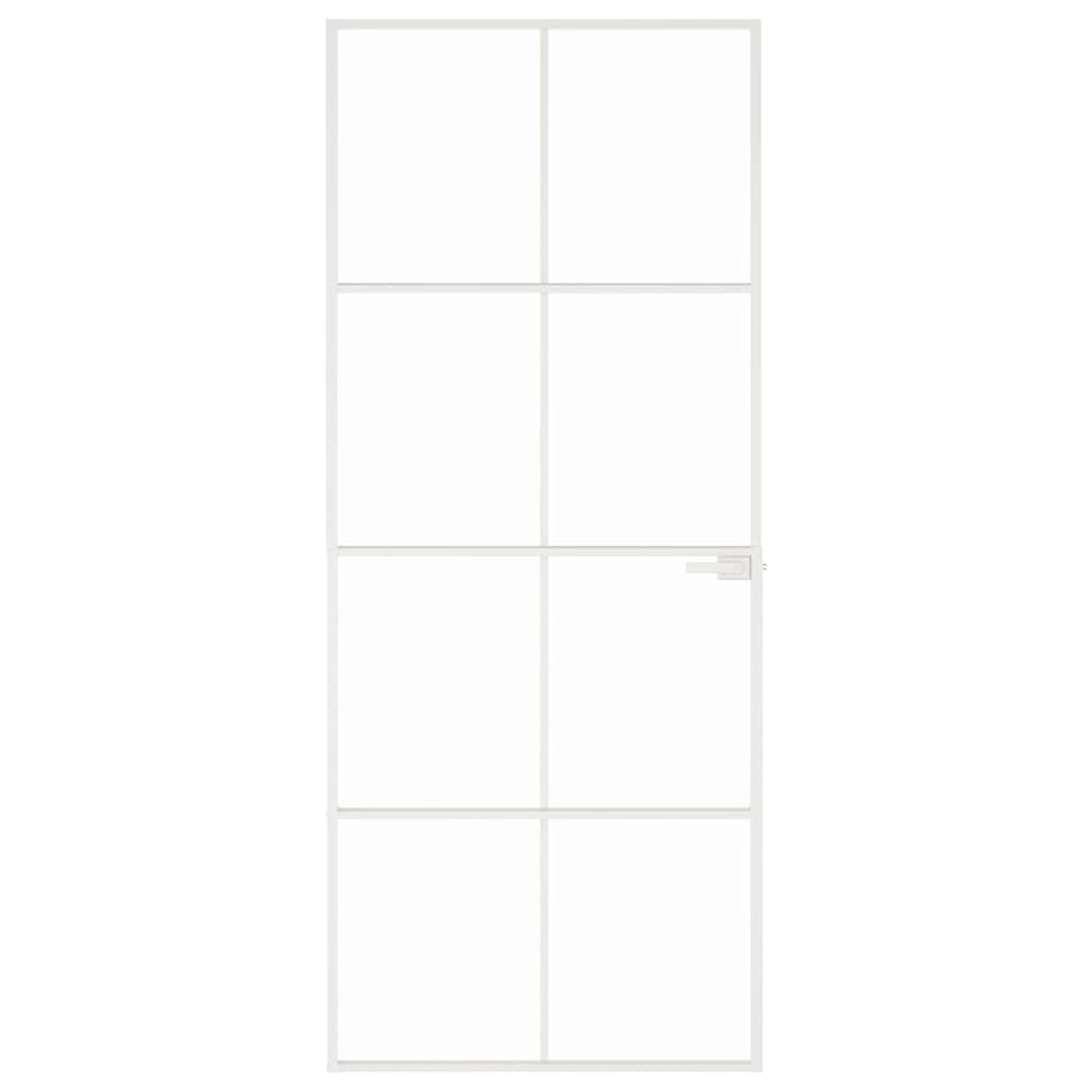 Ușă de interior alb 83x201,5 cm sticlă securiz. / aluminiu slim GartenMobel Dekor