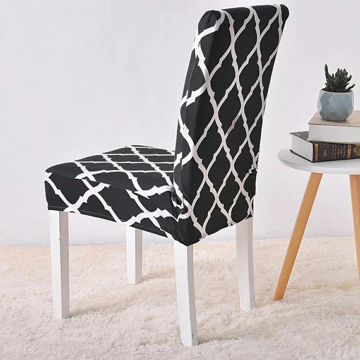 Husa universala pentru scaune clasice, model ROMB, culoare NEGRU + ALB FAVLine Selection