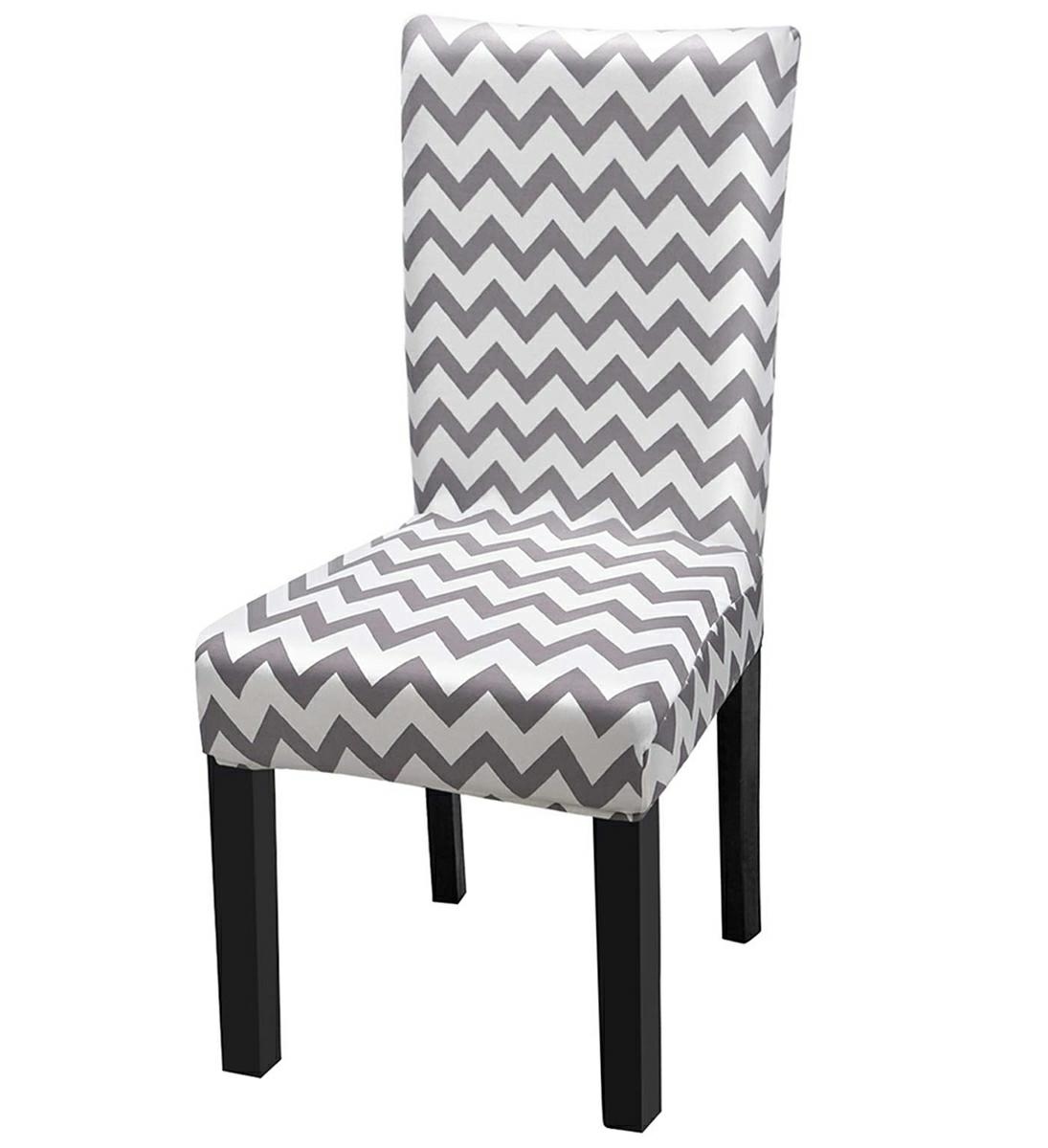 Husa universala pentru scaune clasice, model WAVE, culoare GRI + ALB FAVLine Selection