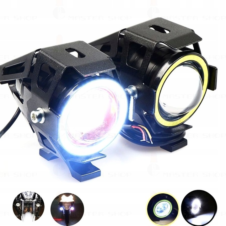 Proiector LED cu Lupa, Angel Eye ALB si Devil Eye RED, alimentare 12V, pentru Off-Road, ATV, SSV, UTV FAVLine Selection