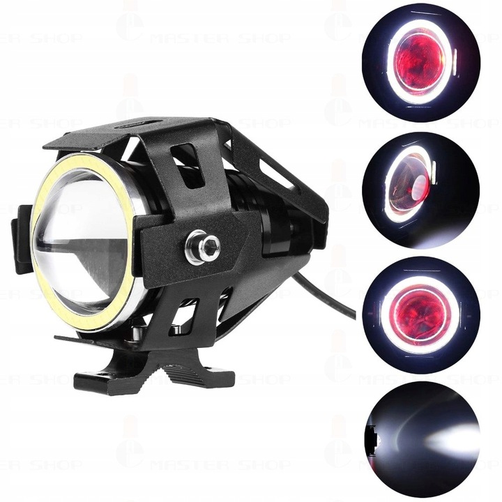 Proiector LED cu Lupa, Angel Eye ALB si Devil Eye RED, alimentare 12V, pentru Off-Road, ATV, SSV, UTV FAVLine Selection