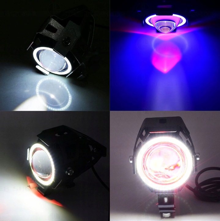 Proiector LED cu Lupa, Angel Eye ALB si Devil Eye RED, alimentare 12V, pentru Off-Road, ATV, SSV, UTV FAVLine Selection