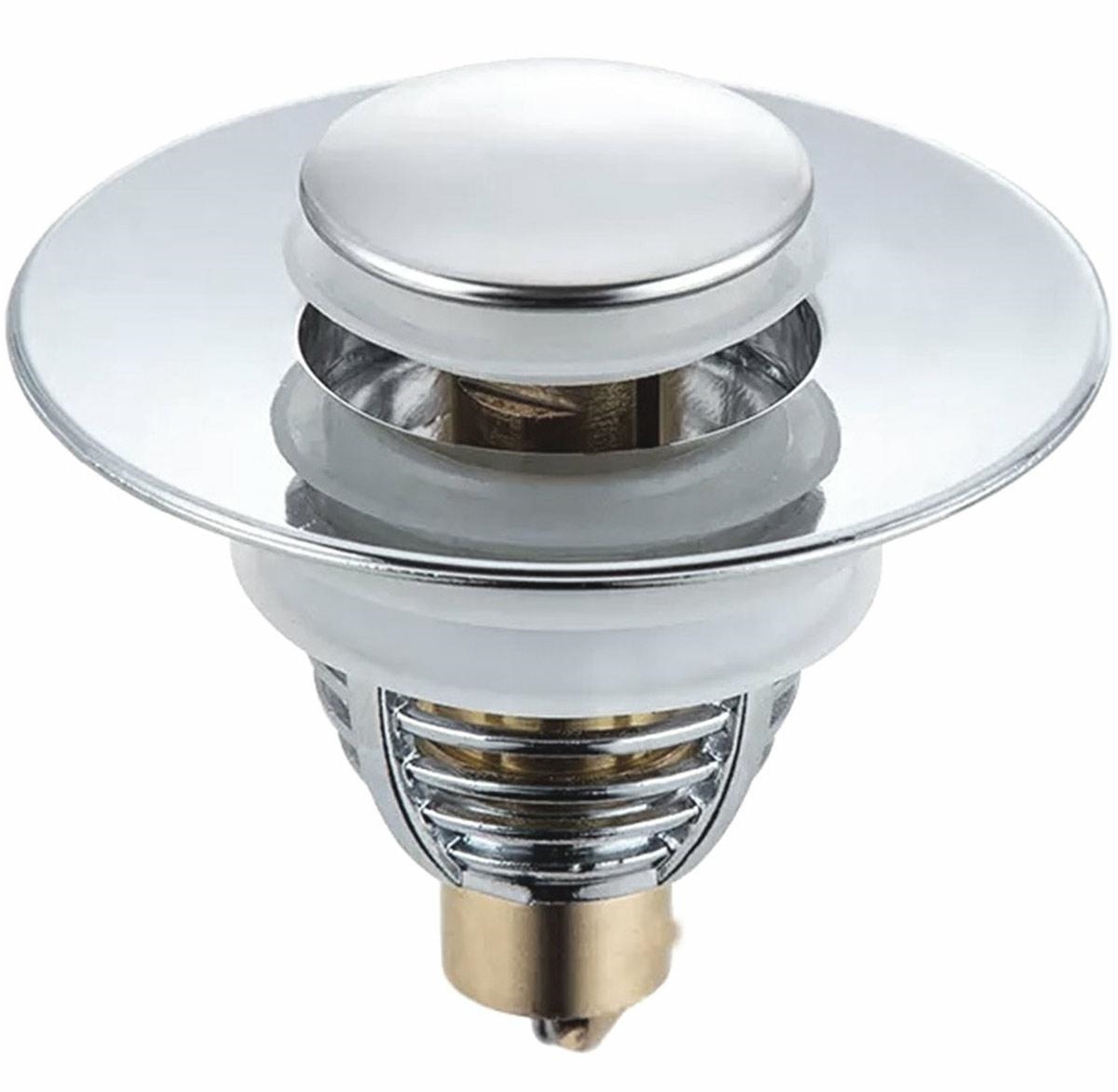 Dop scurgere chiuveta, universal, deschidere cu click, material oțel, diametru exterior 62 mm, culoare Argintiu FAVLine Selection