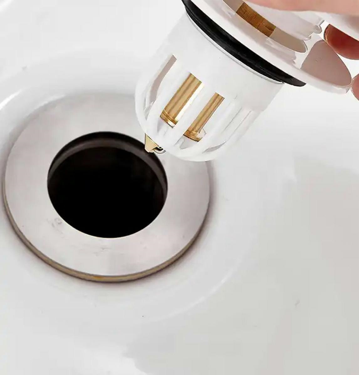 Dop scurgere chiuveta, universal, deschidere cu click, material oțel, diametru exterior 66 mm, culoare Alba FAVLine Selection