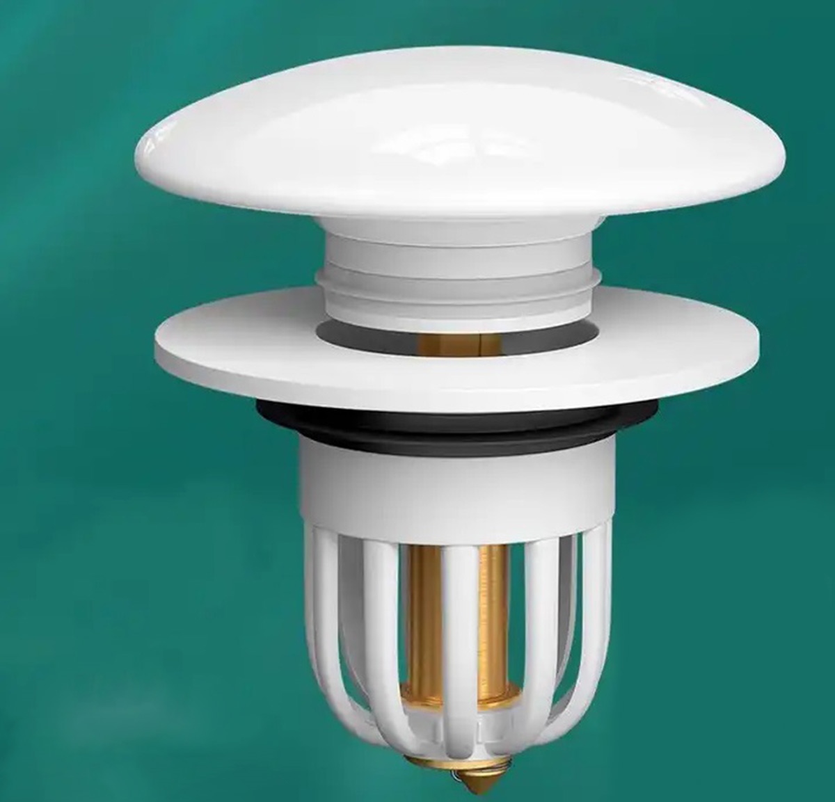 Dop scurgere chiuveta, universal, deschidere cu click, material oțel, diametru exterior 66 mm, culoare Alba FAVLine Selection