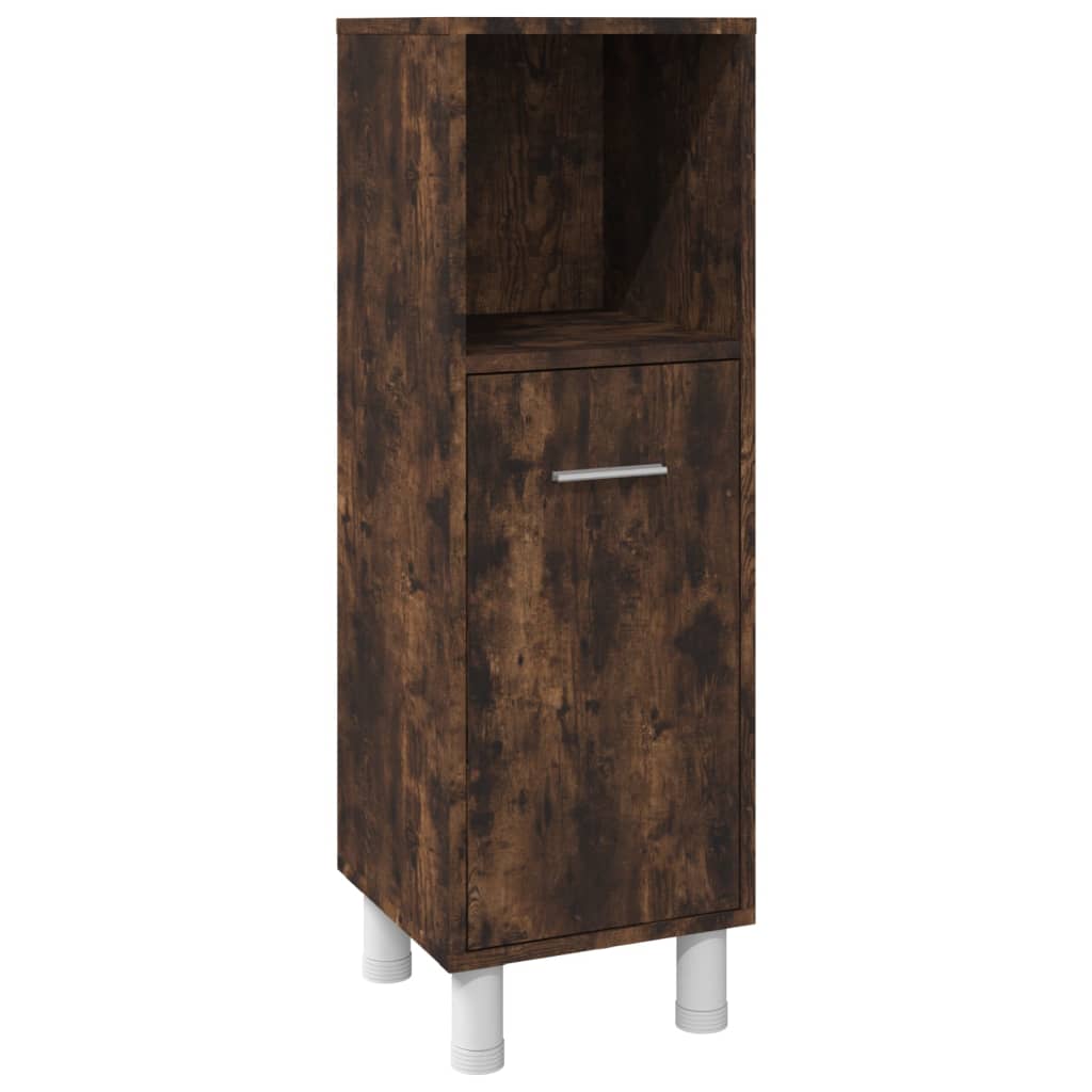 Set dulapuri de baie, 3 piese, stejar afumat, lemn prelucrat GartenMobel Dekor