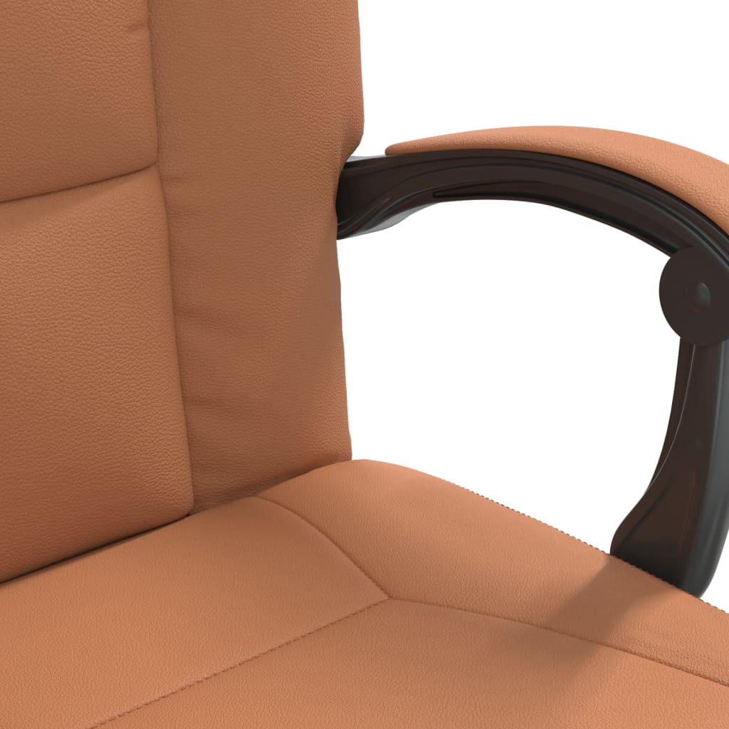 Fotoliu de birou rabatabil, maro, piele ecologică GartenMobel Dekor