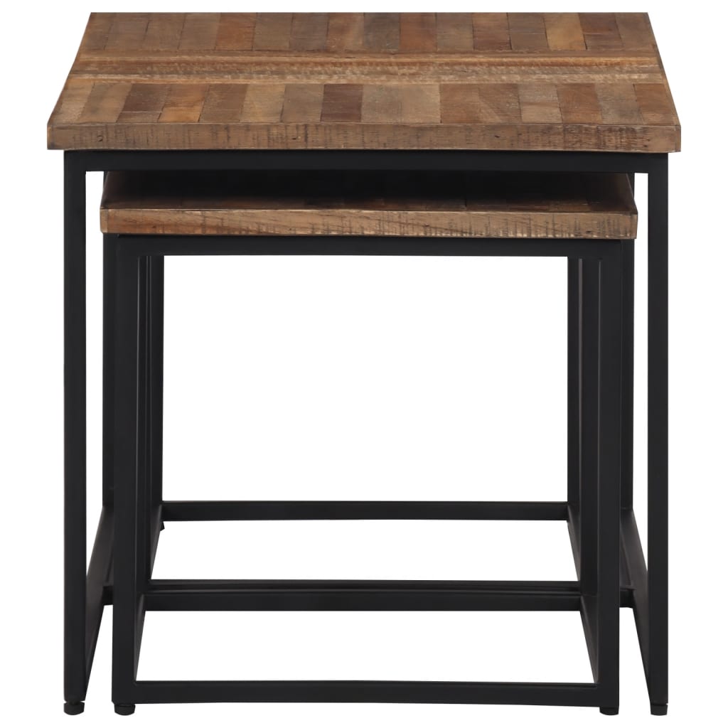 Măsuțe de cafea suprapuse, 3 buc., lemn masiv de tec GartenMobel Dekor